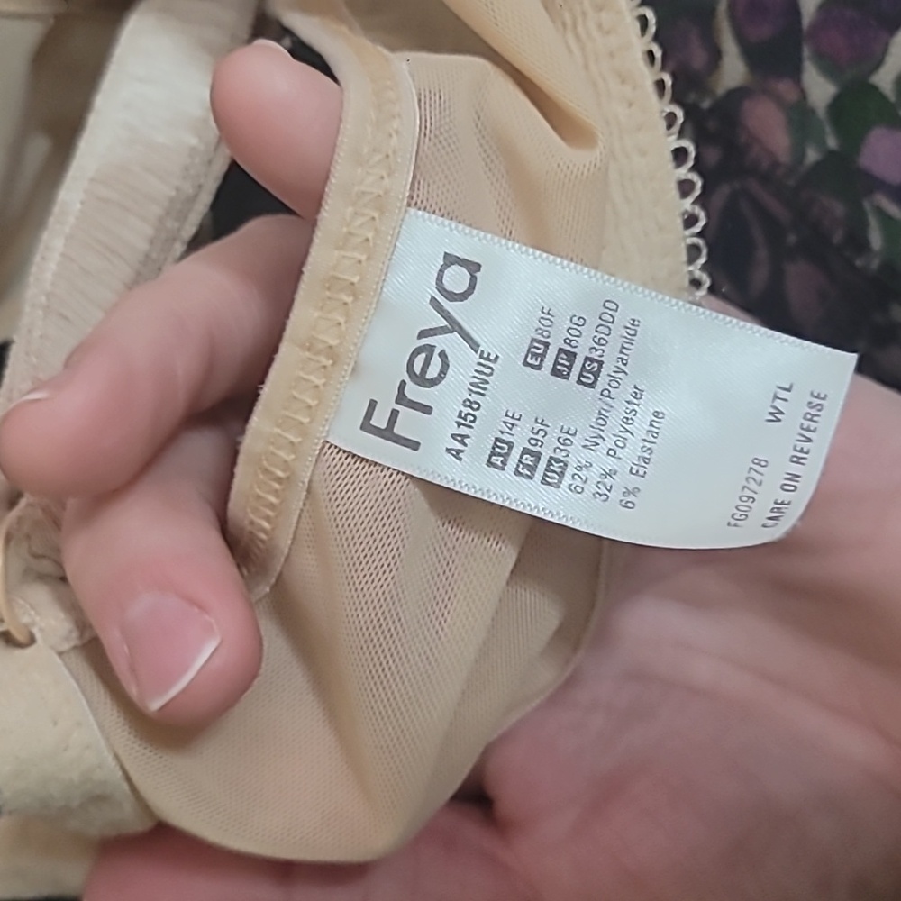 Freya Pure Underwire Spacer Moulded Nursing Bra 36DDD/F AA1581 Nude Tan Beige - Picture 5 of 6